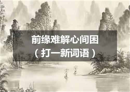 前缘难解心间困（打一新词语）