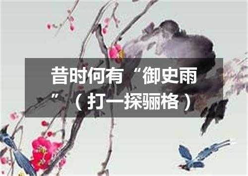 昔时何有“御史雨”（打一探骊格）