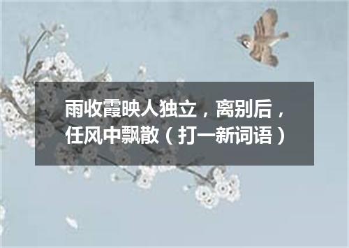 雨收霞映人独立，离别后，任风中飘散（打一新词语）