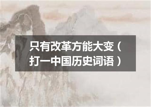 只有改革方能大变（打一中国历史词语）