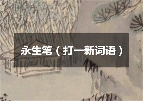 永生笔（打一新词语）