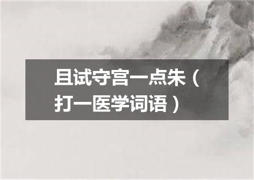 且试守宫一点朱（打一医学词语）