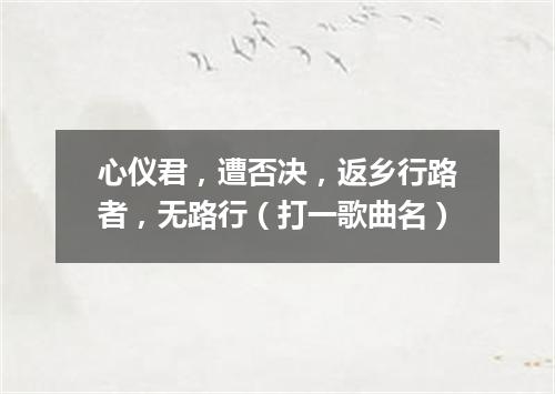 心仪君，遭否决，返乡行路者，无路行（打一歌曲名）