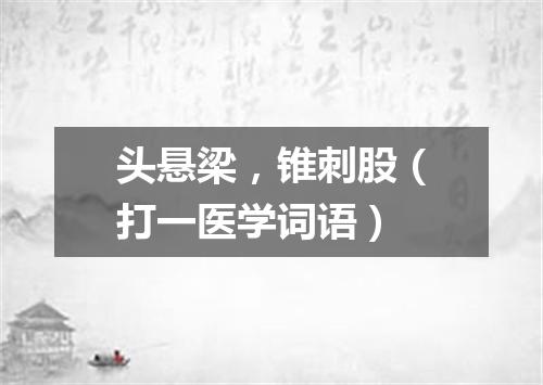 头悬梁，锥刺股（打一医学词语）