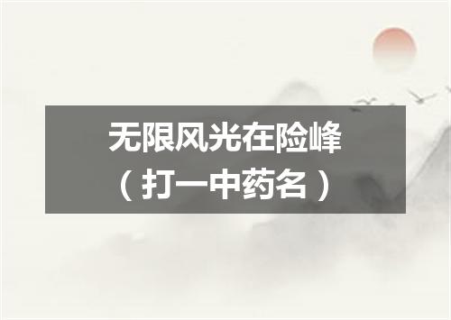无限风光在险峰（打一中药名）