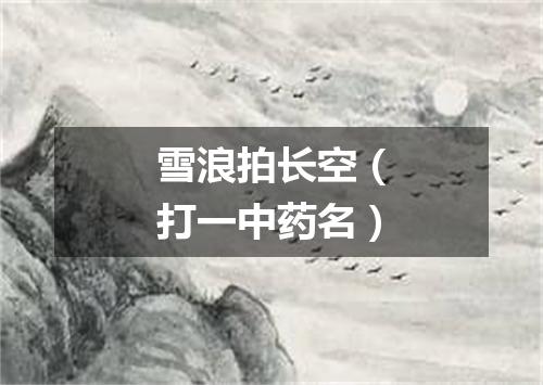 雪浪拍长空（打一中药名）