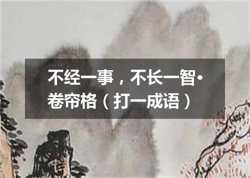 不经一事，不长一智·卷帘格（打一成语）