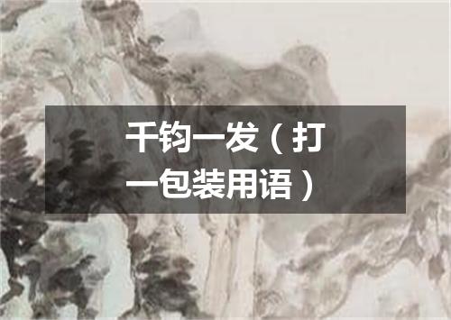千钧一发（打一包装用语）