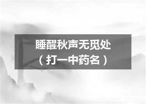 睡醒秋声无觅处（打一中药名）