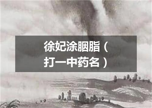 徐妃涂胭脂（打一中药名）
