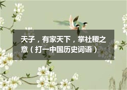 天子，有家天下，掌社稷之意（打一中国历史词语）