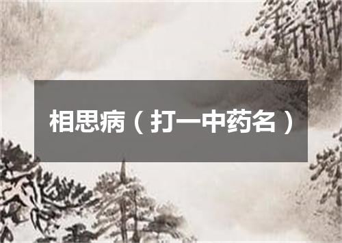 相思病（打一中药名）