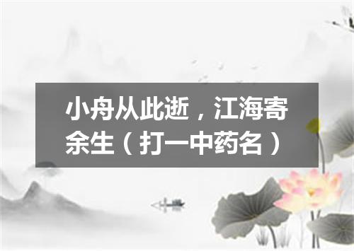 小舟从此逝，江海寄余生（打一中药名）