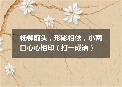 杨柳前头，形影相依，小两口心心相印（打一成语）