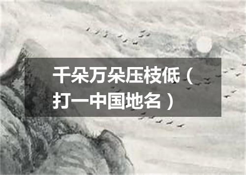 千朵万朵压枝低（打一中国地名）