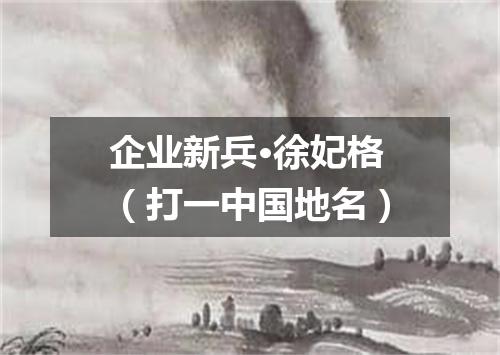 企业新兵·徐妃格（打一中国地名）