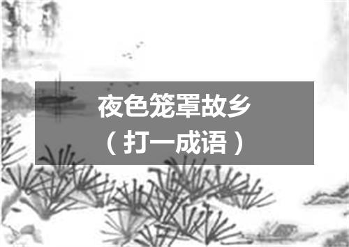 夜色笼罩故乡（打一成语）