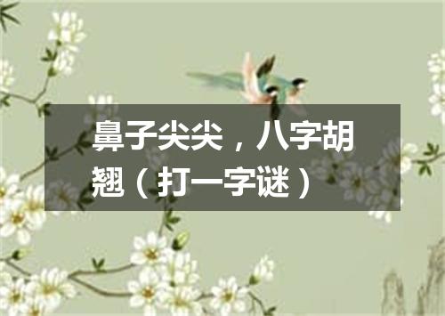 鼻子尖尖，八字胡翘（打一字谜）