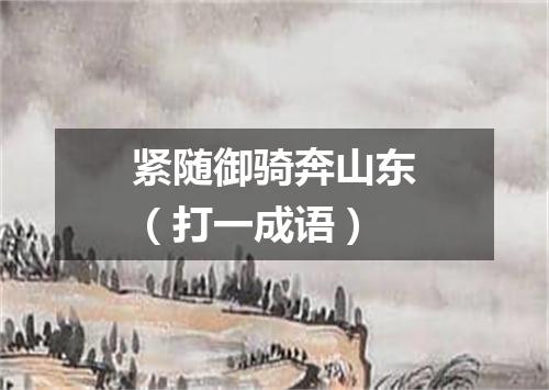 紧随御骑奔山东（打一成语）
