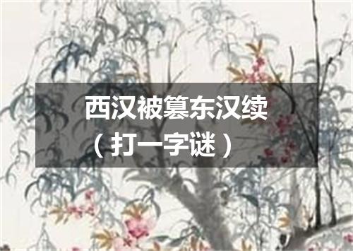 西汉被篡东汉续（打一字谜）