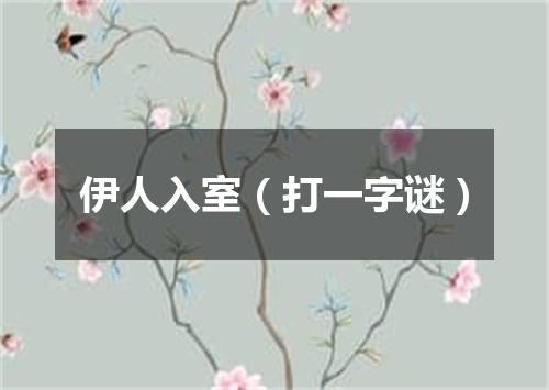 伊人入室（打一字谜）
