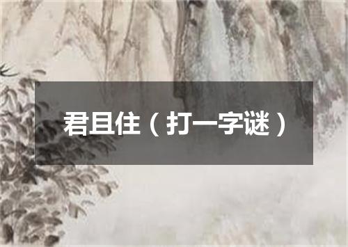 君且住（打一字谜）