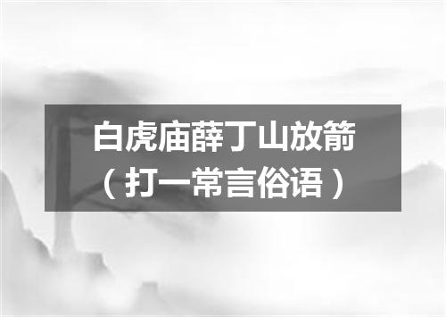 白虎庙薛丁山放箭（打一常言俗语）