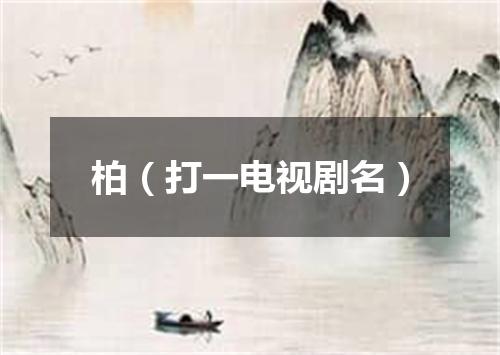 柏（打一电视剧名）