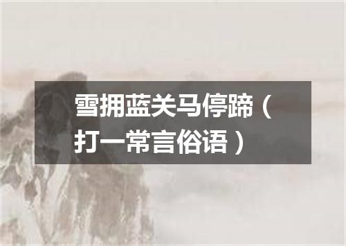 雪拥蓝关马停蹄（打一常言俗语）