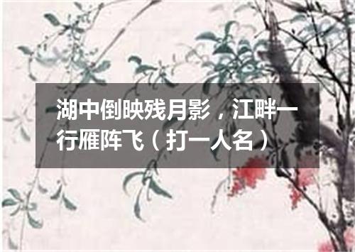 湖中倒映残月影，江畔一行雁阵飞（打一人名）