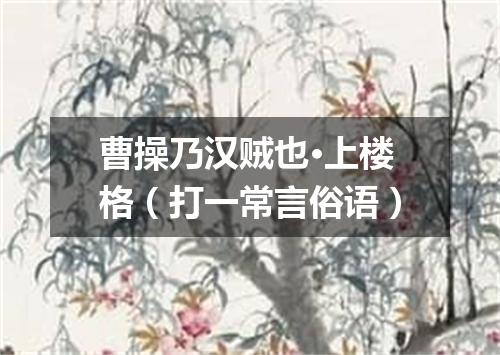 曹操乃汉贼也·上楼格（打一常言俗语）