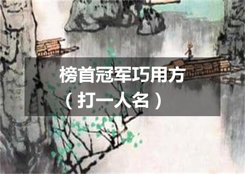 榜首冠军巧用方（打一人名）
