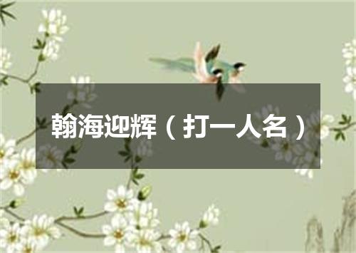 翰海迎辉（打一人名）