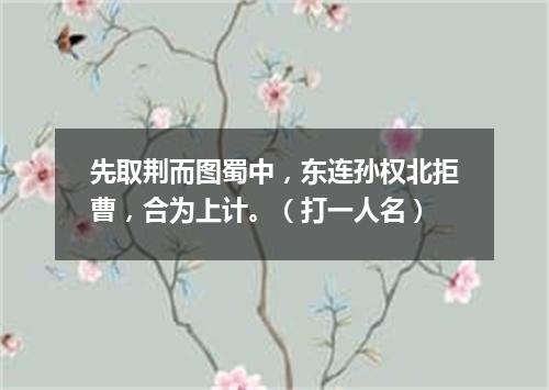 先取荆而图蜀中，东连孙权北拒曹，合为上计。（打一人名）
