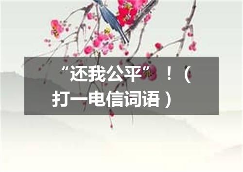 “还我公平”！（打一电信词语）