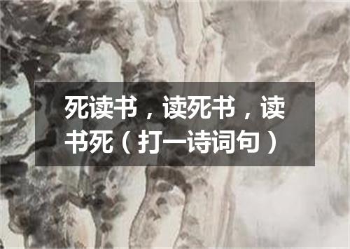 死读书，读死书，读书死（打一诗词句）