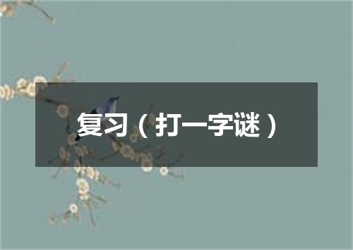 复习（打一字谜）