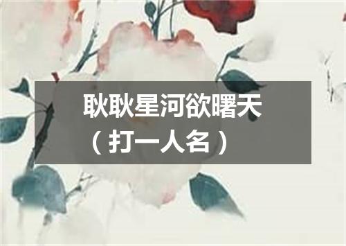 耿耿星河欲曙天（打一人名）
