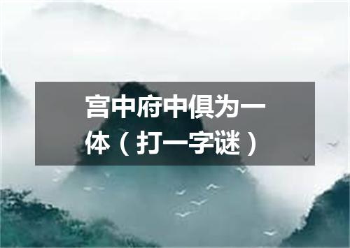 宫中府中俱为一体（打一字谜）