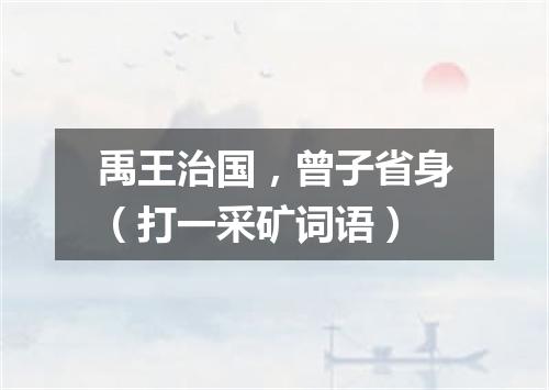 禹王治国，曾子省身（打一采矿词语）