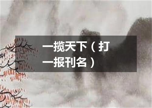 一揽天下（打一报刊名）