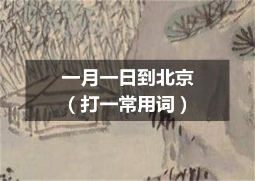 一月一日到北京（打一常用词）