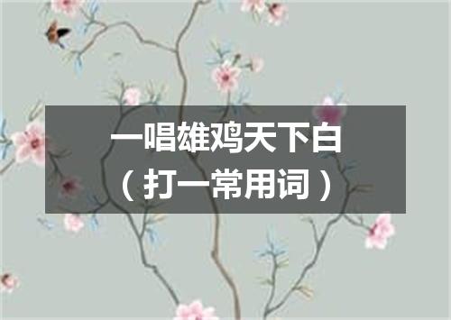 一唱雄鸡天下白（打一常用词）