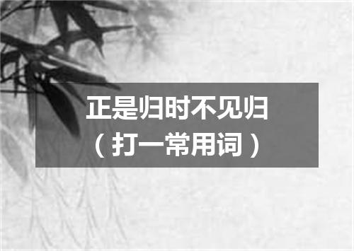 正是归时不见归（打一常用词）