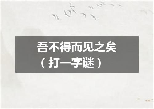 吾不得而见之矣（打一字谜）