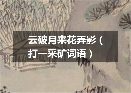 云破月来花弄影（打一采矿词语）