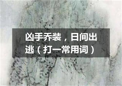 凶手乔装，日间出逃（打一常用词）