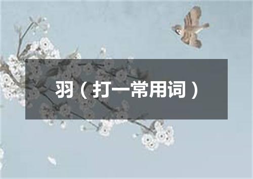 羽（打一常用词）