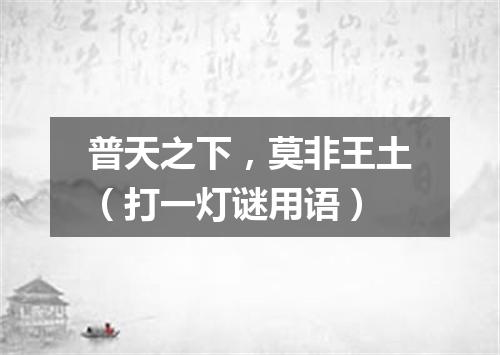 普天之下，莫非王土（打一灯谜用语）