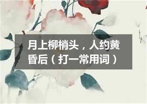 月上柳梢头，人约黄昏后（打一常用词）